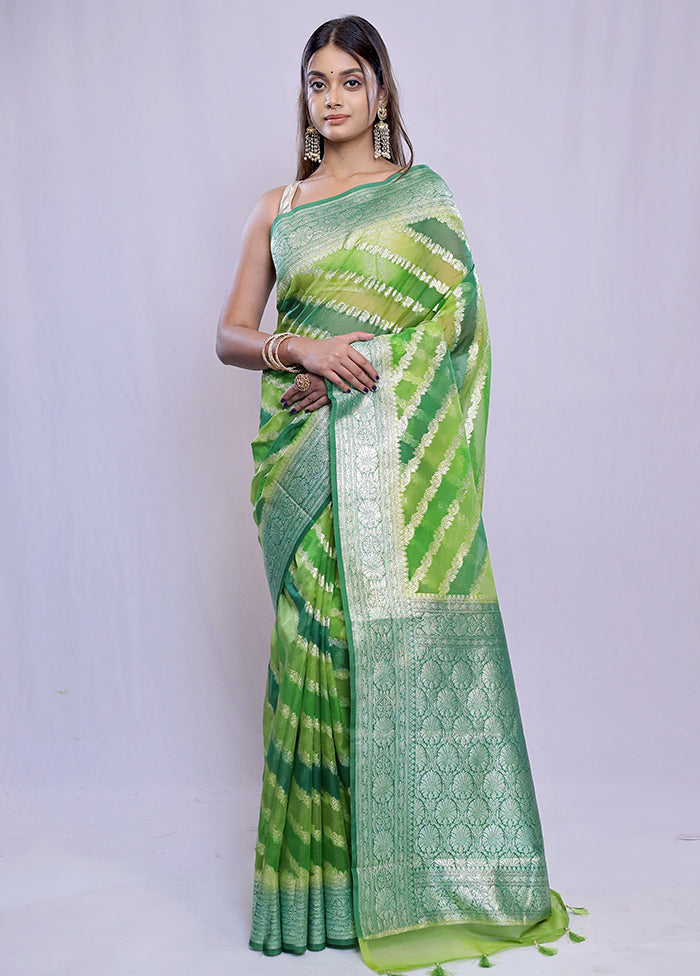 Multicolor Organza Saree With Blouse Piece - Indian Silk House Agencies