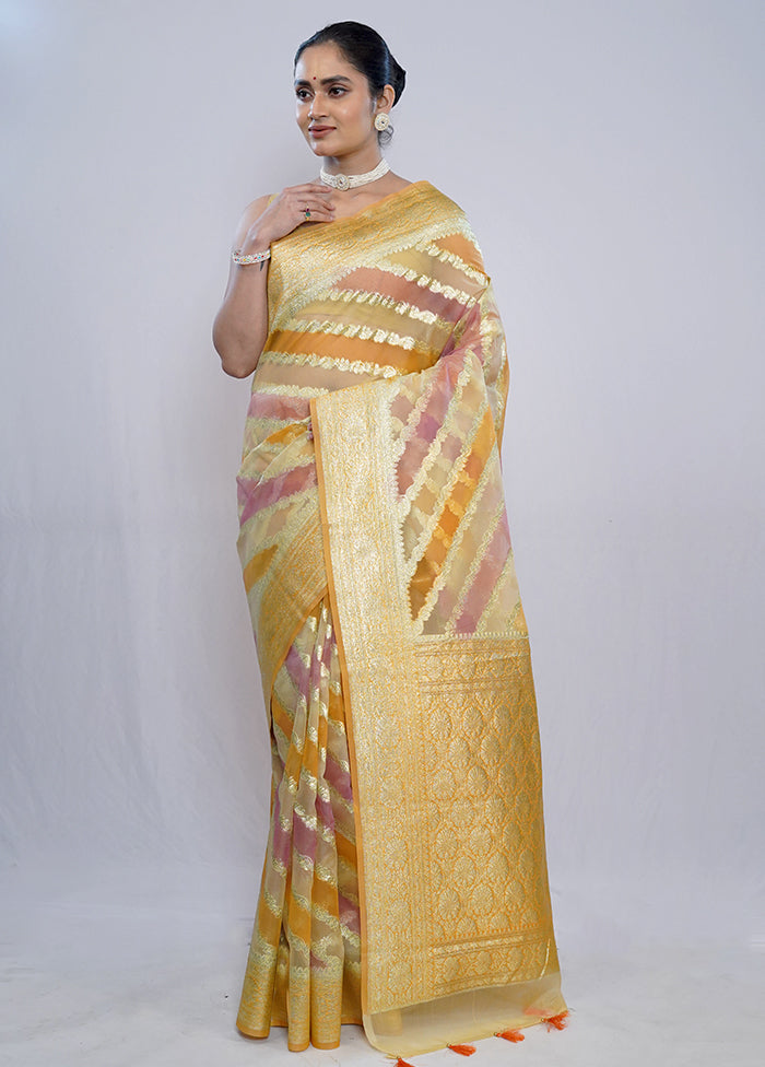 Multicolor Organza Saree With Blouse Piece - Indian Silk House Agencies