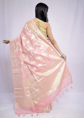 Pink Kora Silk Saree With Blouse Piece - Indian Silk House Agencies