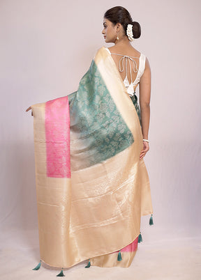 Multicolor Dupion Silk Saree With Blouse Piece - Indian Silk House Agencies