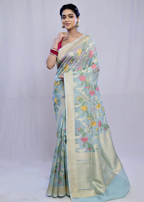 Green Kora Pure Silk Saree With Blouse Piece - Indian Silk House Agencies