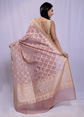 Pink Kora Silk Saree With Blouse Piece - Indian Silk House Agencies