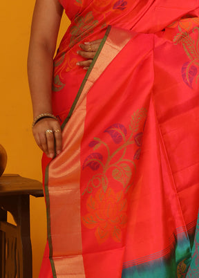 Pink Kanjivaram Pure Silk Saree With Blouse Piece - Indian Silk House Agencies