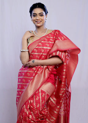 Pink Kora Silk Saree With Blouse Piece - Indian Silk House Agencies