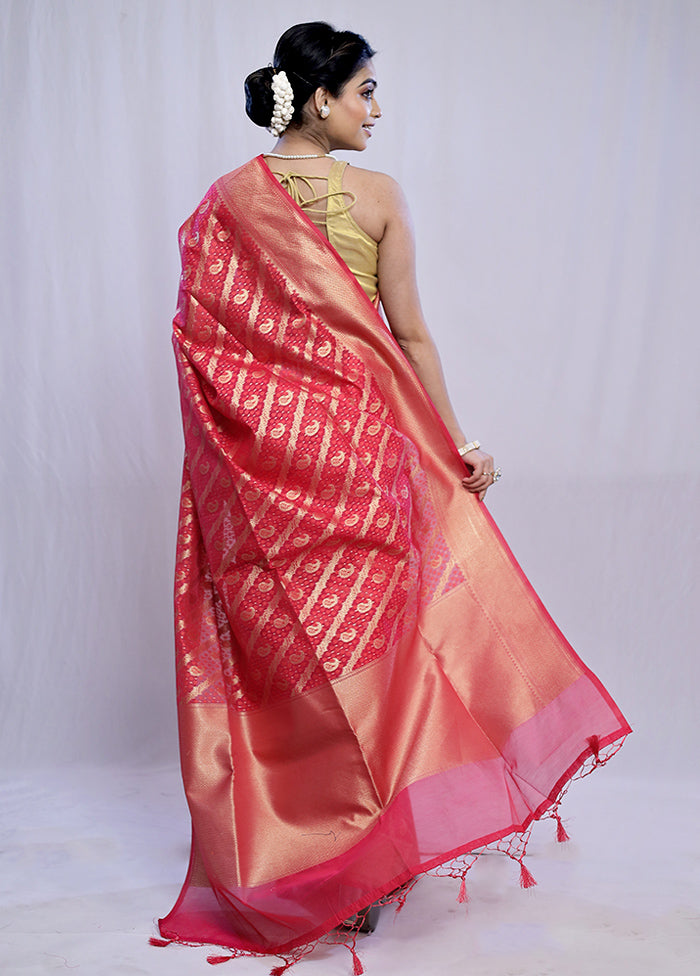 Pink Kora Silk Saree With Blouse Piece - Indian Silk House Agencies