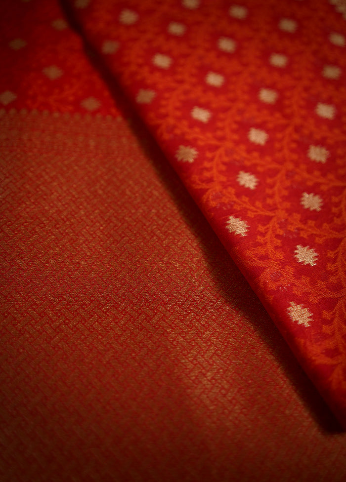 Red Kora Silk Saree With Blouse Piece - Indian Silk House Agencies