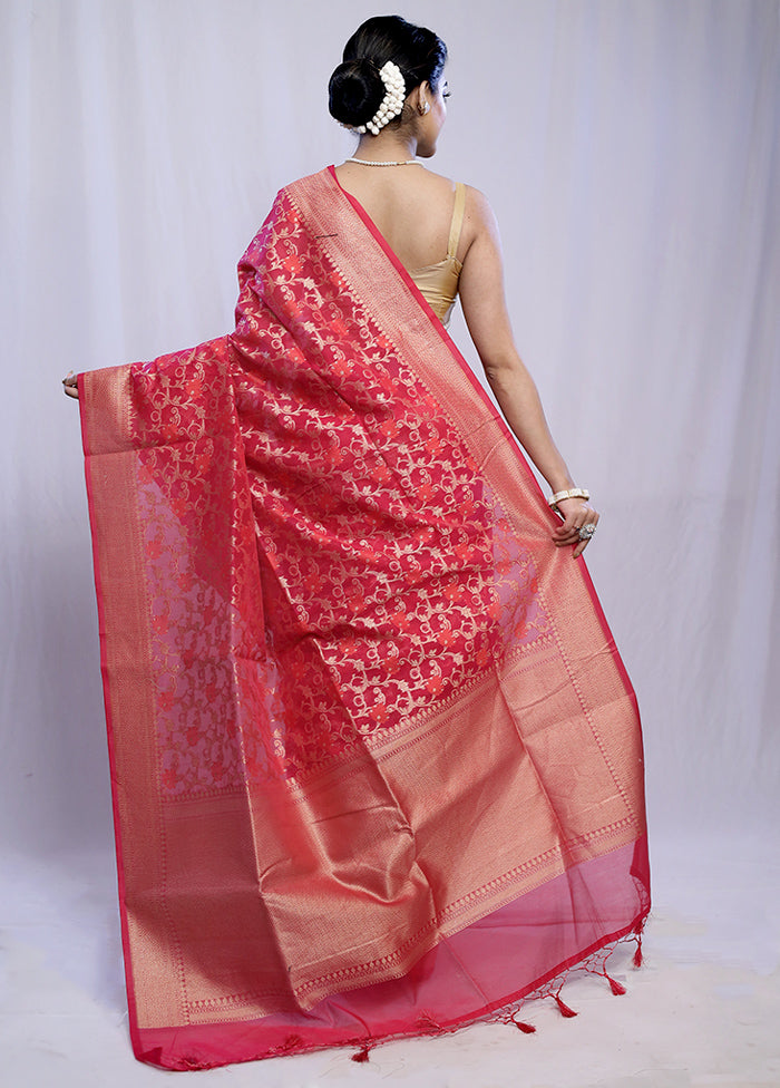 Pink Kora Silk Saree With Blouse Piece - Indian Silk House Agencies