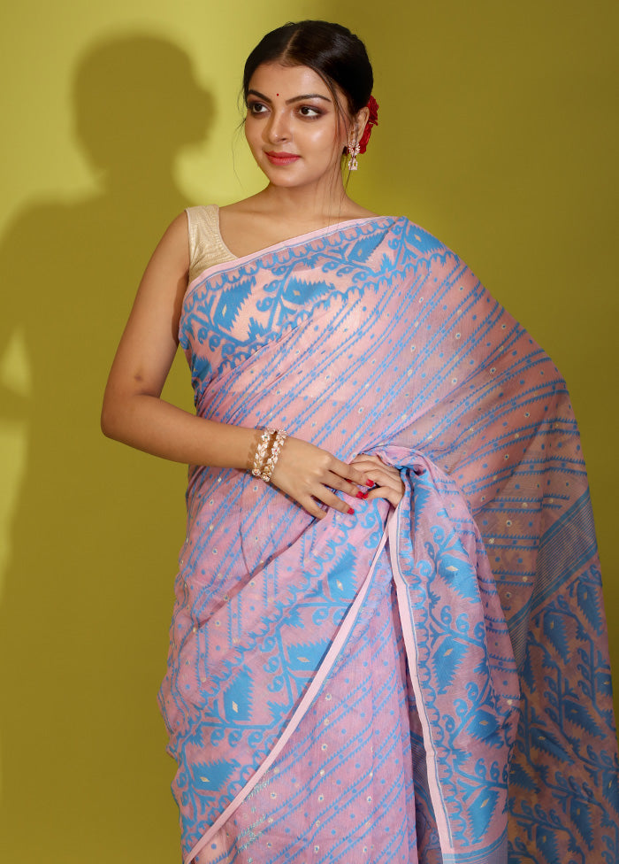 Pink Tant Cotton Saree Without Blouse Piece - Indian Silk House Agencies