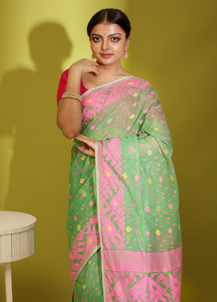 Pink Tant Cotton Saree Without Blouse Piece - Indian Silk House Agencies