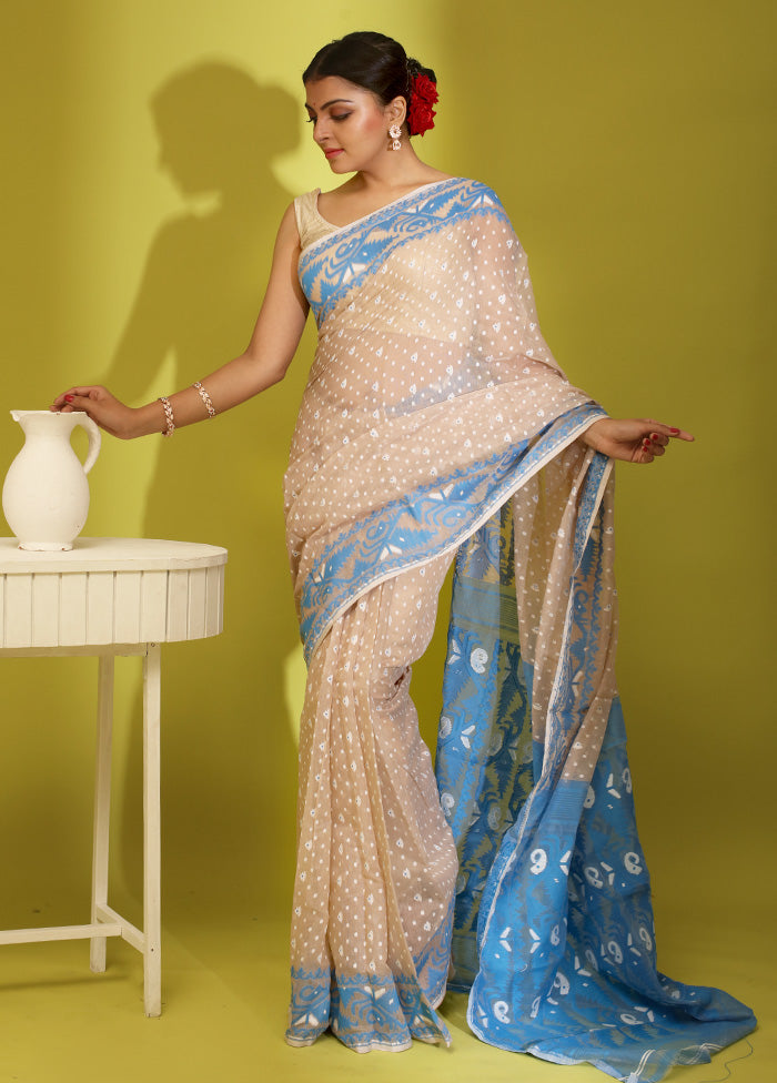 Grey Tant Cotton Saree Without Blouse Piece - Indian Silk House Agencies