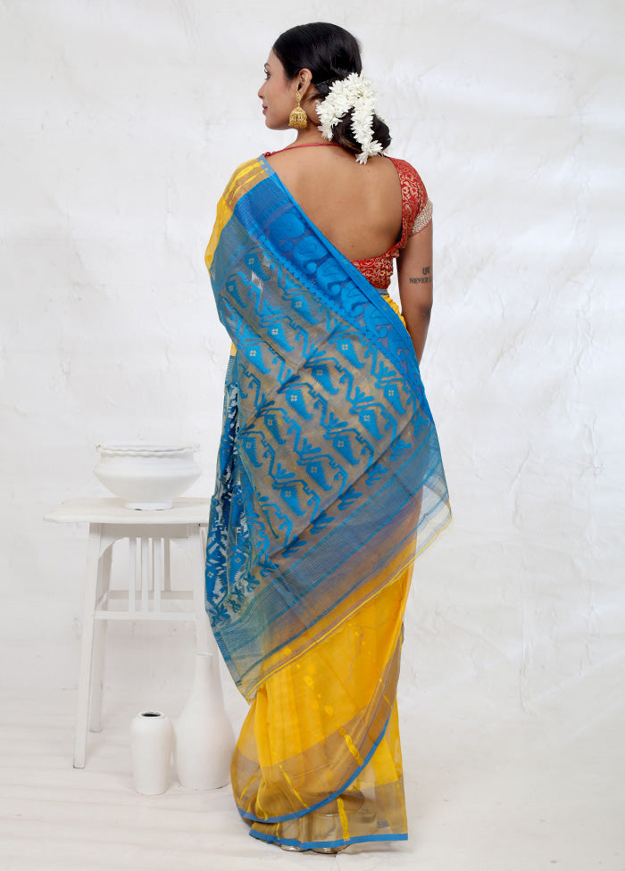 Yellow Tant Cotton Saree Without Blouse Piece - Indian Silk House Agencies