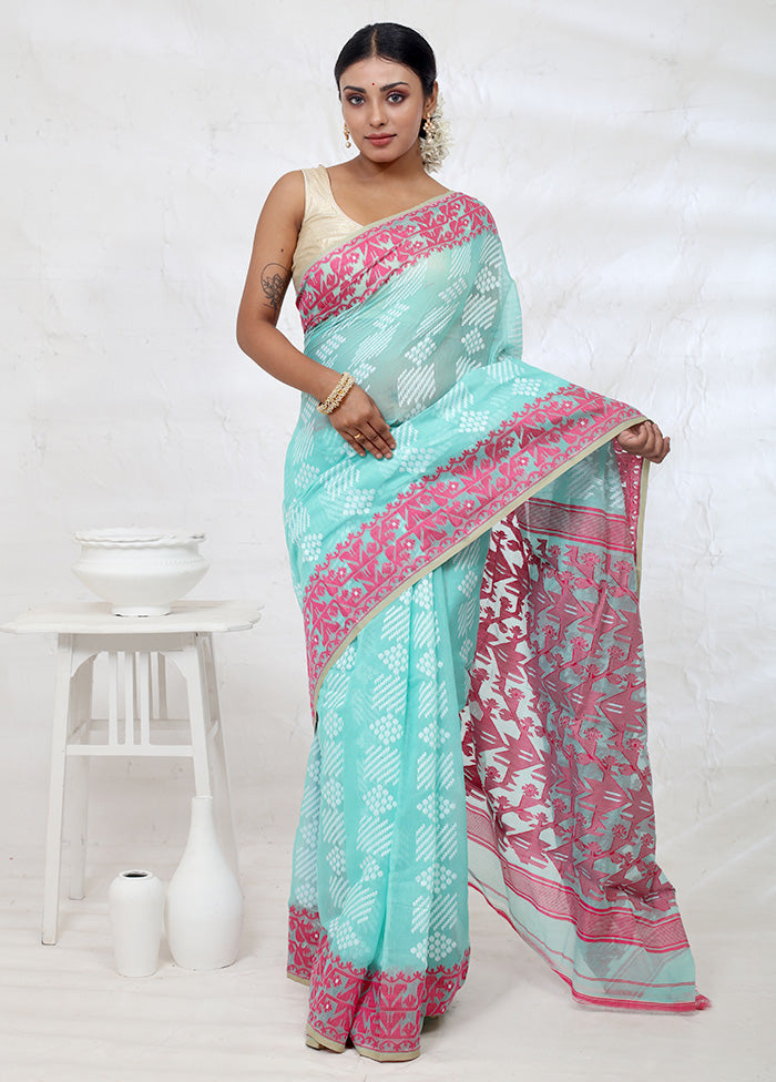 Green Tant Cotton Saree Without Blouse Piece - Indian Silk House Agencies