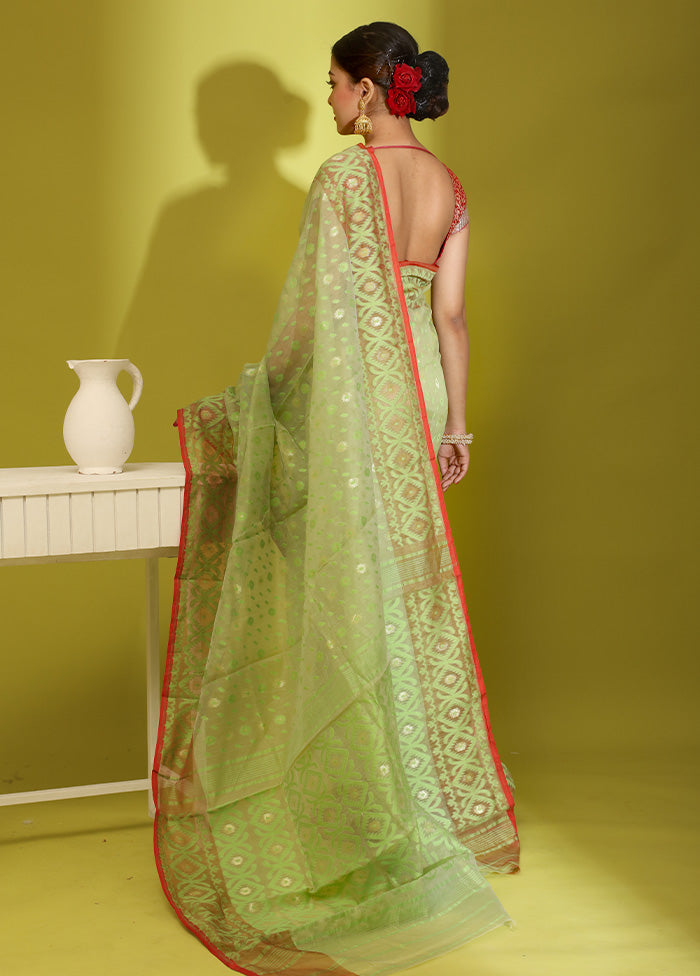 Green Tant Cotton Saree Without Blouse Piece - Indian Silk House Agencies