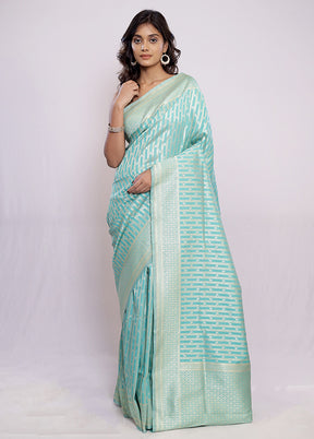 Green Uppada Silk Saree With Blouse Piece - Indian Silk House Agencies