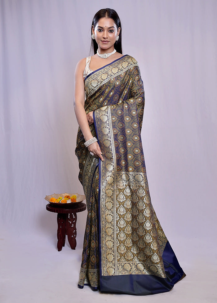 Green Banarasi Silk Saree With Blouse Piece - Indian Silk House Agencies