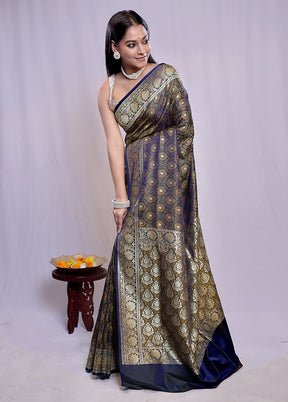 Green Banarasi Silk Saree With Blouse Piece - Indian Silk House Agencies