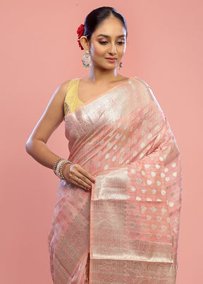 Pink Kora Silk Saree With Blouse Piece - Indian Silk House Agencies