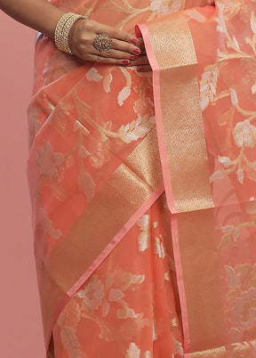 Pink Organza Saree With Blouse Piece - Indian Silk House Agencies