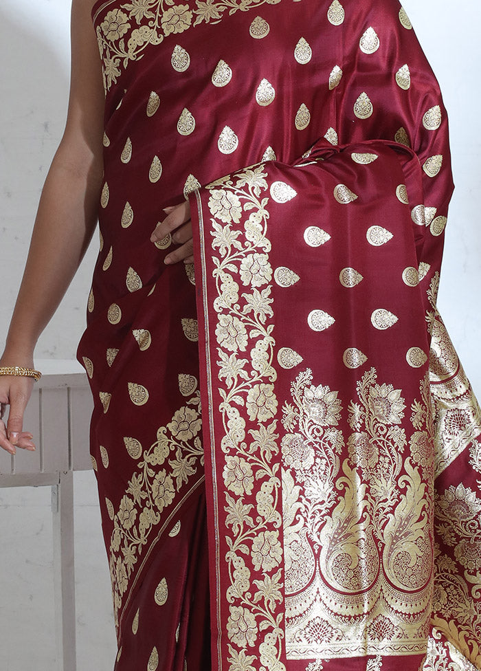 Pink Banarasi Pure Silk Saree With Blouse Piece - Indian Silk House Agencies