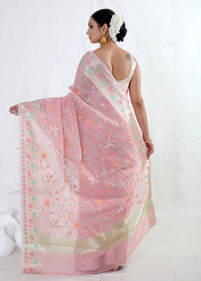 Pink Kota Cotton Saree With Blouse Piece - Indian Silk House Agencies