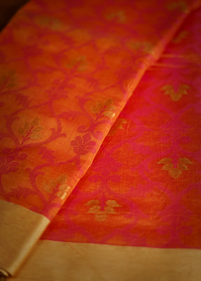 Pink Cotton Saree With Blouse Piece - Indian Silk House Agencies