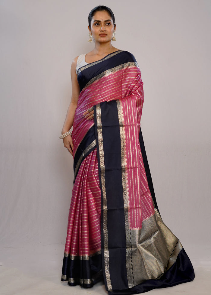 Pink Dupion Silk Saree With Blouse Piece - Indian Silk House Agencies