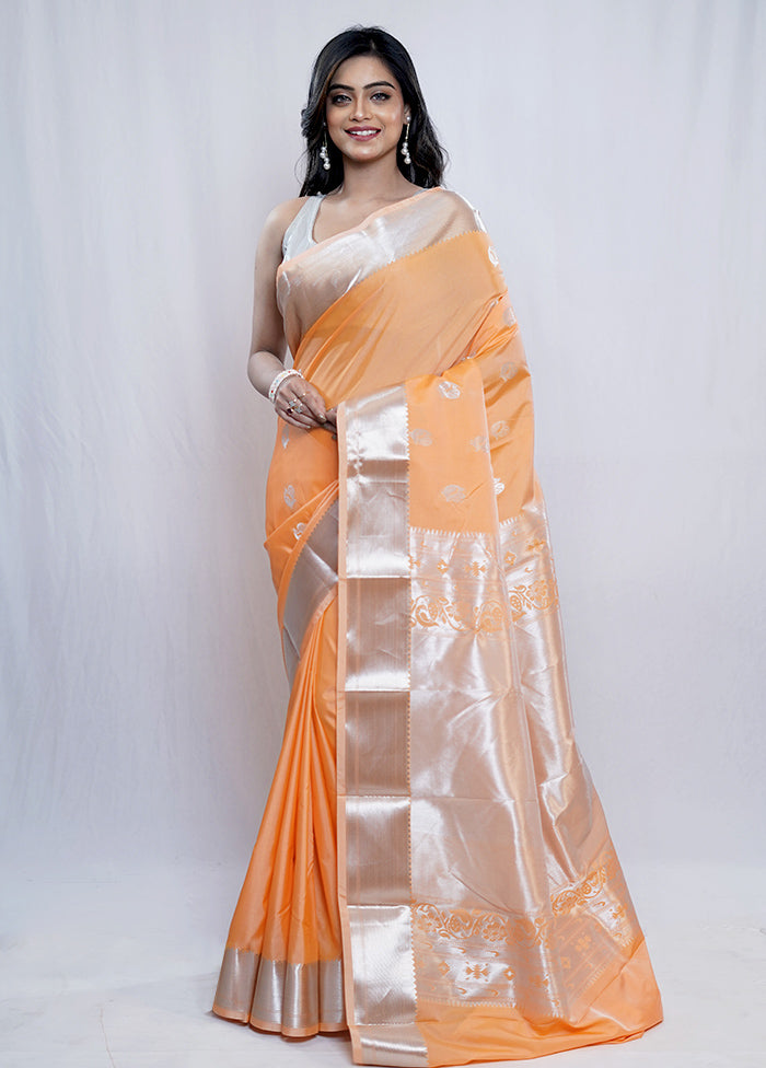 Rust Kanjivaram Silk Saree With Blouse Piece - Indian Silk House Agencies