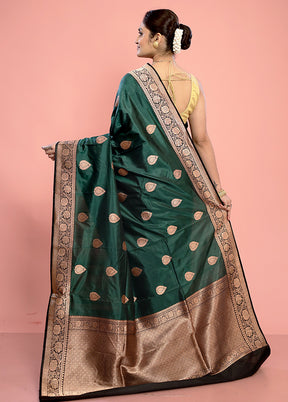 Green Katan Pure Silk Saree With Blouse Piece - Indian Silk House Agencies