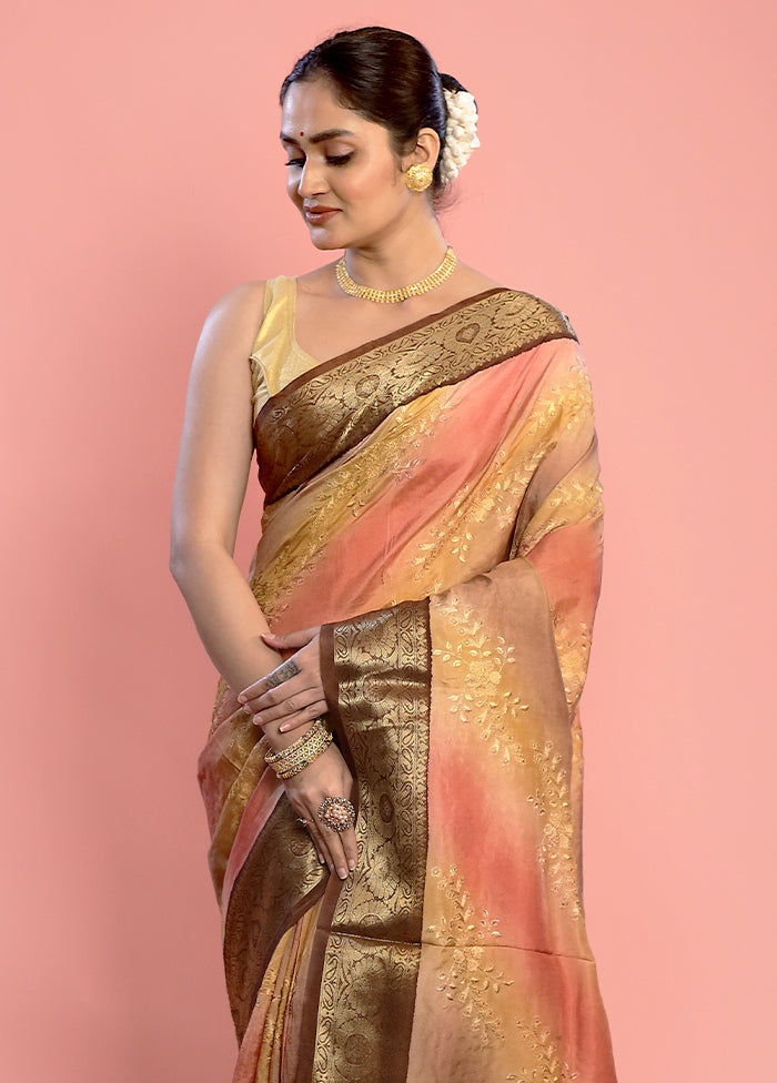 Pink Dupion Silk Saree With Blouse Piece - Indian Silk House Agencies