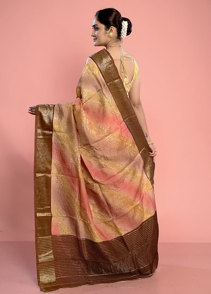 Pink Dupion Silk Saree With Blouse Piece - Indian Silk House Agencies