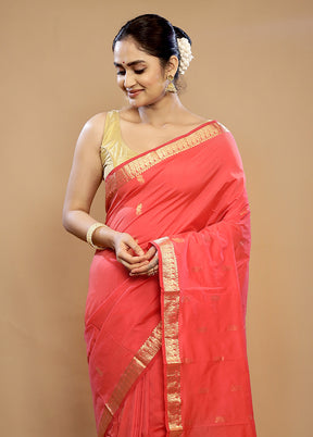 Pink Kanjivaram Silk Saree With Blouse Piece - Indian Silk House Agencies