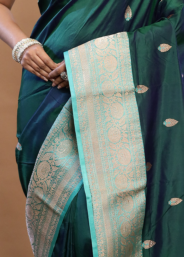 Green Katan Pure Silk Saree With Blouse Piece - Indian Silk House Agencies