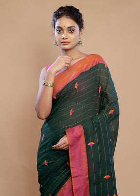 Green Matka Silk Saree With Blouse Piece - Indian Silk House Agencies