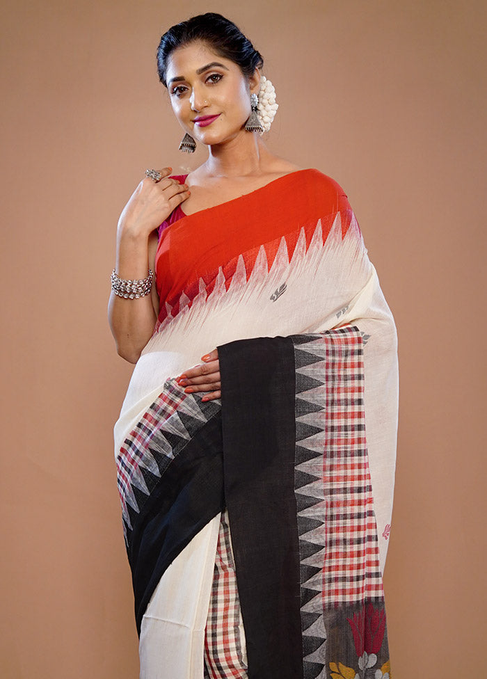 Cream Matka Silk Saree With Blouse Piece - Indian Silk House Agencies