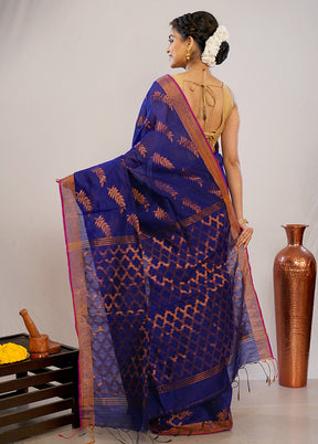 Blue Matka Silk Saree With Blouse Piece - Indian Silk House Agencies