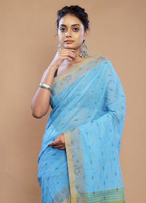 Blue Matka Silk Saree With Blouse Piece - Indian Silk House Agencies