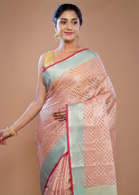 Pink Tissue Silk Saree With Blouse Piece - Indian Silk House Agencies