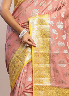 Pink Katan Pure Silk Saree With Blouse Piece - Indian Silk House Agencies