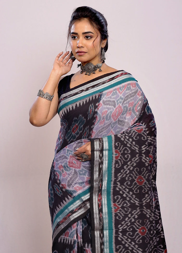 Grey Cotton Ikkat Saree Without Blouse Piece - Indian Silk House Agencies