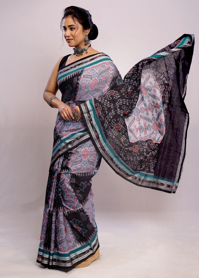 Grey Cotton Ikkat Saree Without Blouse Piece - Indian Silk House Agencies