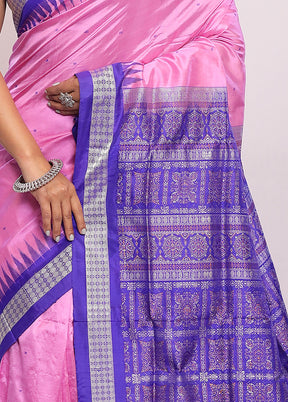 Pink Bomkai Pure Silk Saree With Blouse Piece - Indian Silk House Agencies