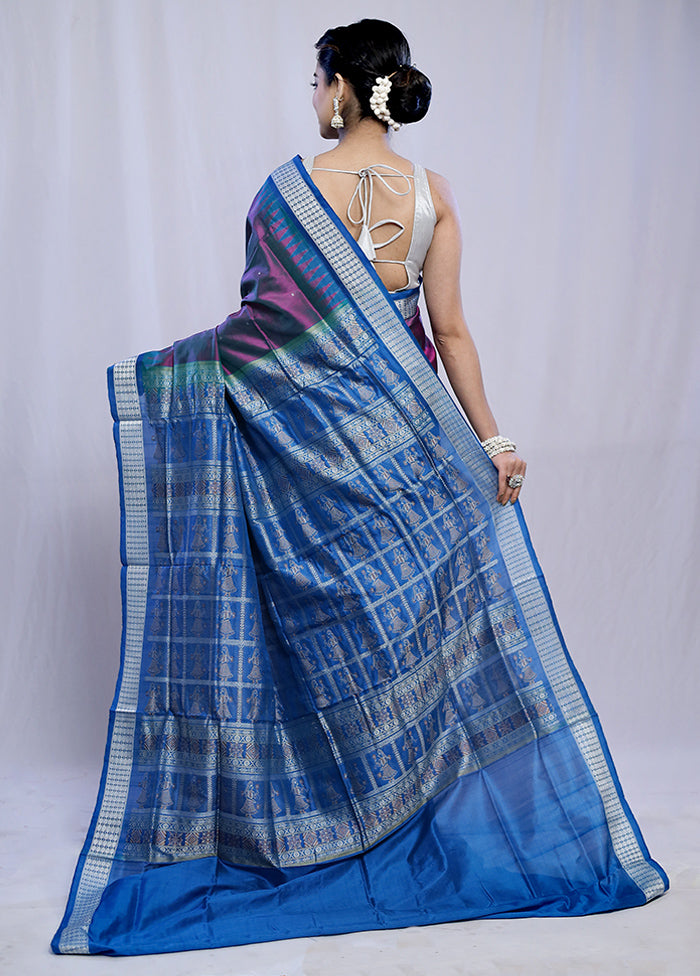 Purple Bomkai Pure Silk Saree With Blouse Piece - Indian Silk House Agencies