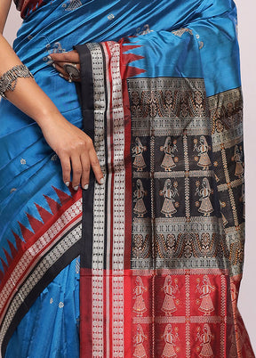 Blue Bomkai Pure Silk Saree With Blouse Piece - Indian Silk House Agencies