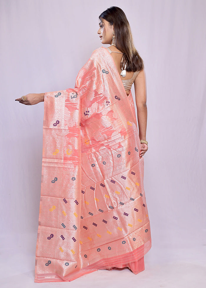 Pink Dupion Silk Saree With Blouse Piece - Indian Silk House Agencies