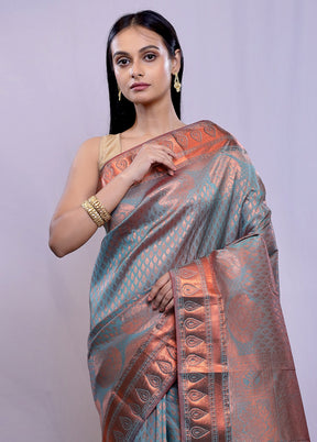 Green Kanjivaram Silk Saree With Blouse Piece - Indian Silk House Agencies