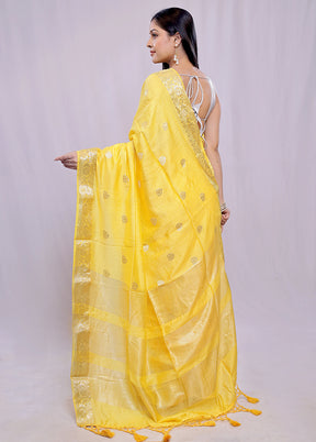 Yellow Cotton Saree With Blouse Piece - Indian Silk House Agencies