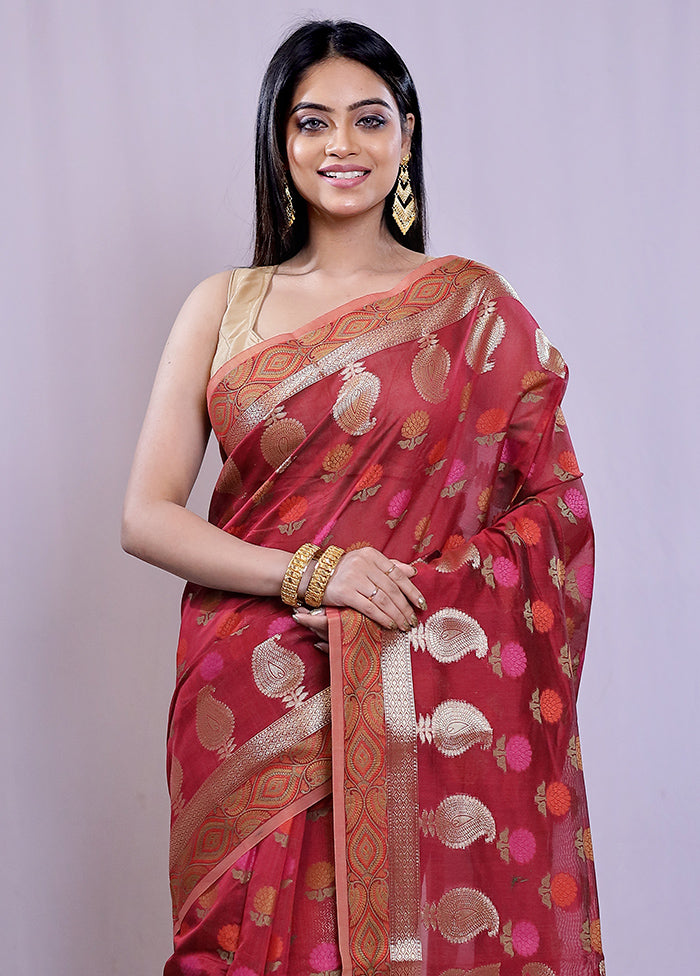 Pink Kora Silk Saree With Blouse Piece - Indian Silk House Agencies