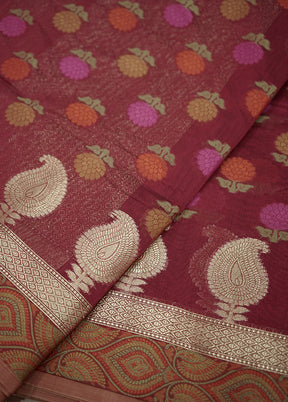 Pink Kora Silk Saree With Blouse Piece - Indian Silk House Agencies