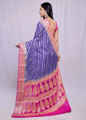 Blue Pure Georgette Saree With Blouse Piece - Indian Silk House Agencies