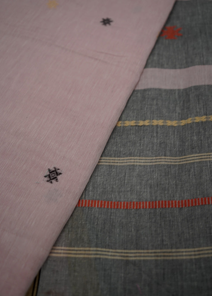 Pink Khadi Cotton Saree With Blouse Piece - Indian Silk House Agencies